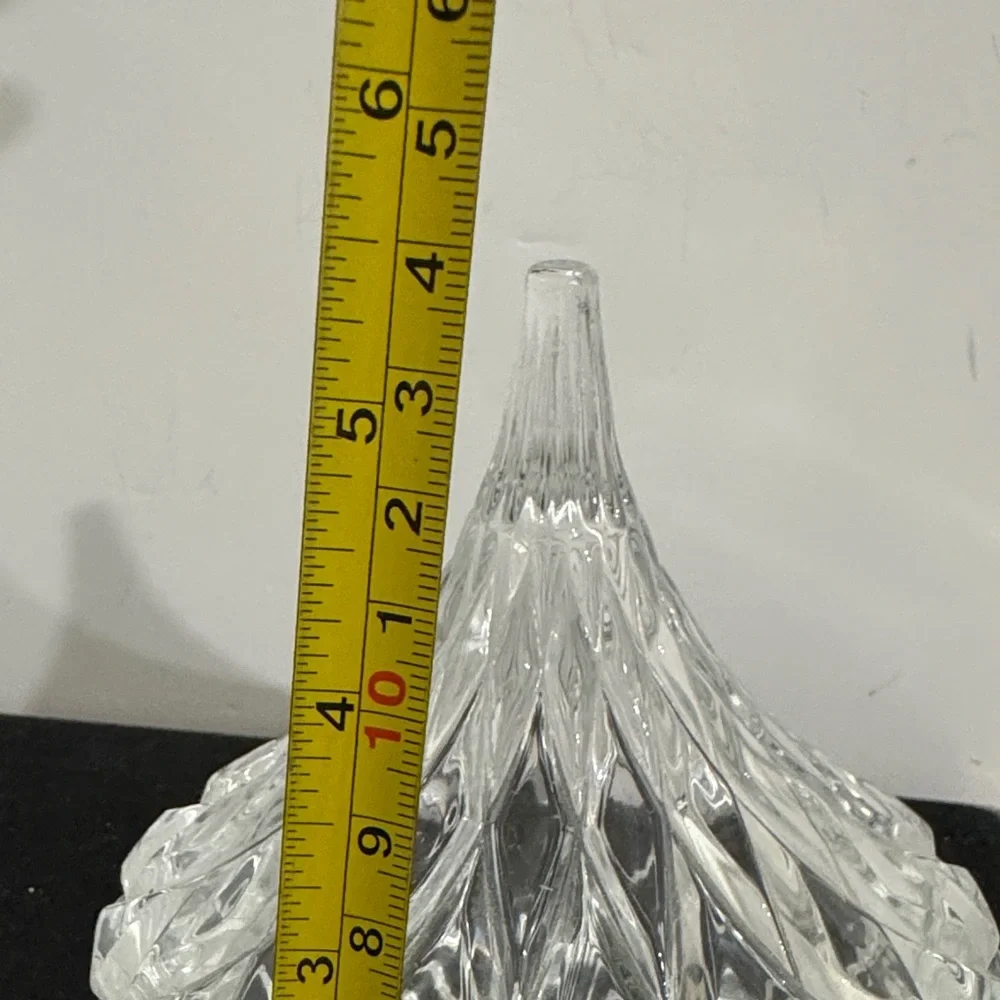 Shannon Elegant Crystal Glass Candy Dish in the shape of a Hershey kiss